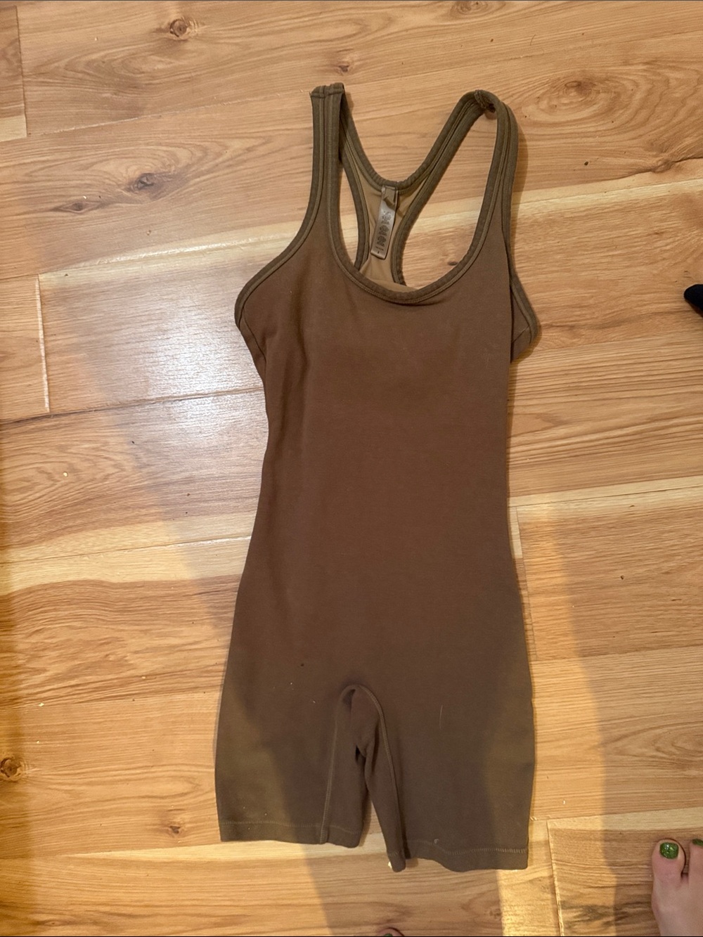 SKIMS Brown Racerback Short Romper
